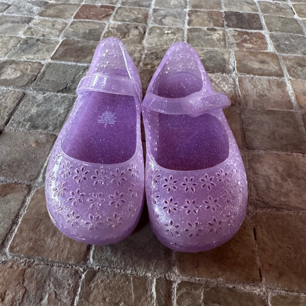 Purple Glitter  jelly Shoes